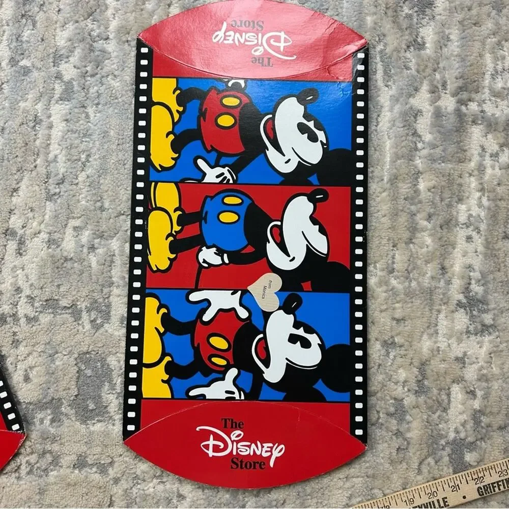 Vintage The Disney Store Pillow Gift  Cardboard Boxes Mickie Mouse Set of 2 USED